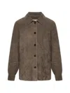 Arma Long-sleeve Leather Jacket In Brown