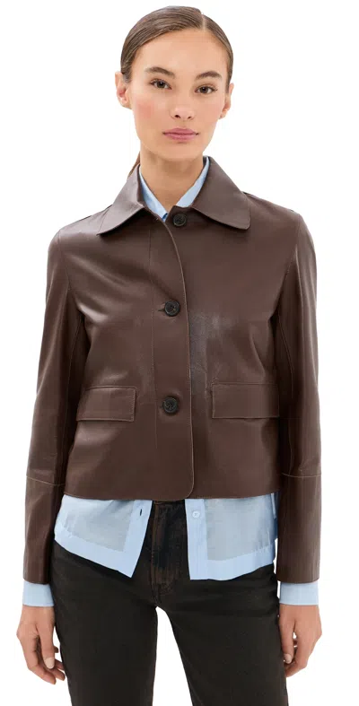 Arma Vintage Leather Jacket Mud Brown