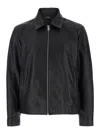 Arma Wani Black Jacket With Classic Collar In Leather Man In Black