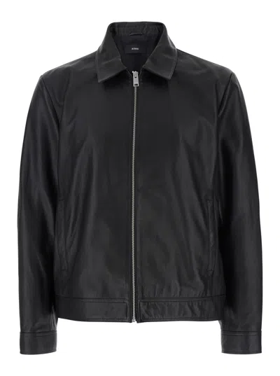Arma Wani Black Jacket With Classic Collar In Leather Man