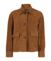 Arma Wide-collared Leather Jacket In Brown