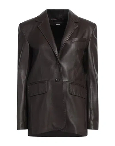 Arma Woman Blazer Dark Brown Size 8 Lambskin