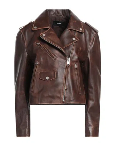 Arma Woman Jacket Brown Size 10 Lambskin