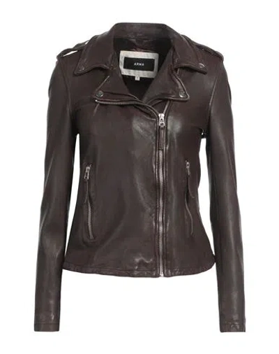 Arma Woman Jacket Dark Brown Size L Sheepskin