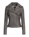 Arma Woman Jacket Grey Size 14 Lambskin In Grey