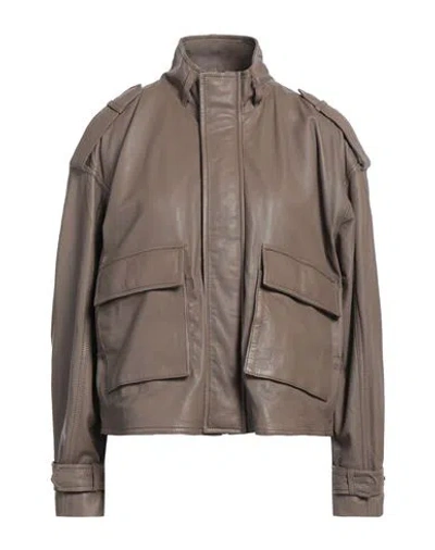 Arma Woman Jacket Light Brown Size M Sheepskin In Beige