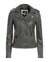 Arma Woman Jacket Military Green Size Xl Sheepskin In Green