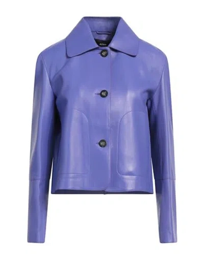 Arma Woman Jacket Purple Size 8 Leather