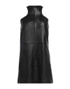 Arma Woman Mini Dress Black Size 10 Lambskin In Black