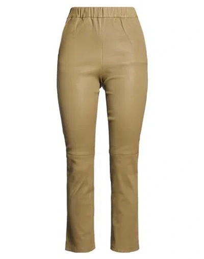 Arma Woman Pants Khaki Size 8 Lambskin In Sand