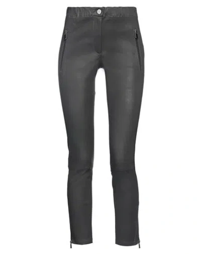 Arma Woman Pants Lead Size 12 Lambskin In Grey