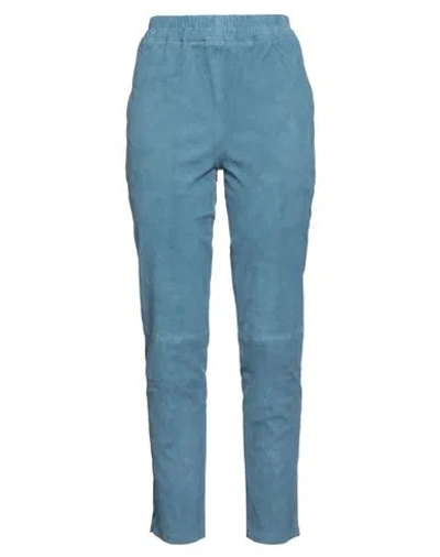 Arma Woman Pants Slate Blue Size 10 Lambskin