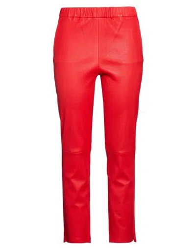 Arma Woman Pants Red Size 10 Lambskin
