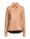 Arma Woman Jacket Tan Size 14 Lambskin In Brown