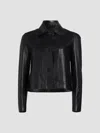 Arma Button-front Leather Jacket In Black