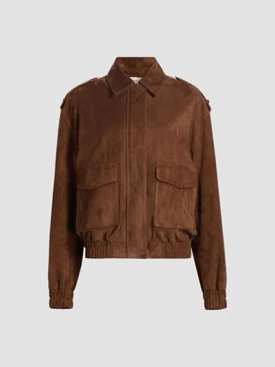 Arma Women's Halti Suede Bomber Jacket In Brown