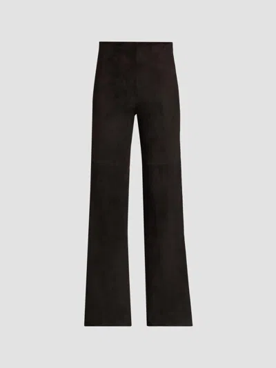 Arma Women's Karina Suede High-rise Wide-leg Pants In Black