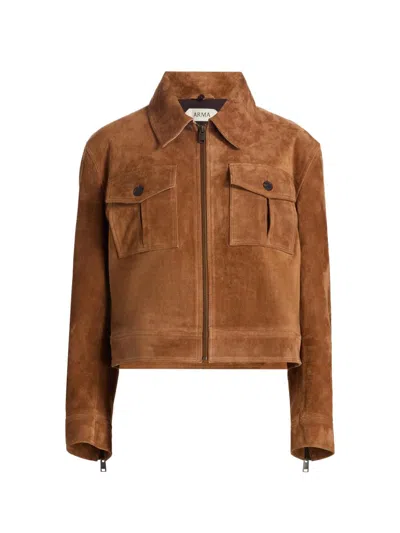 Arma Women's Narsa Gritty Suede Jacket In Brown