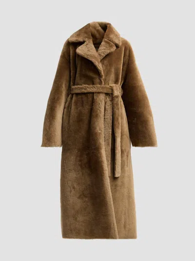 Arma Women's Rien Reversible Shearling-leather Longline Coat In Brown