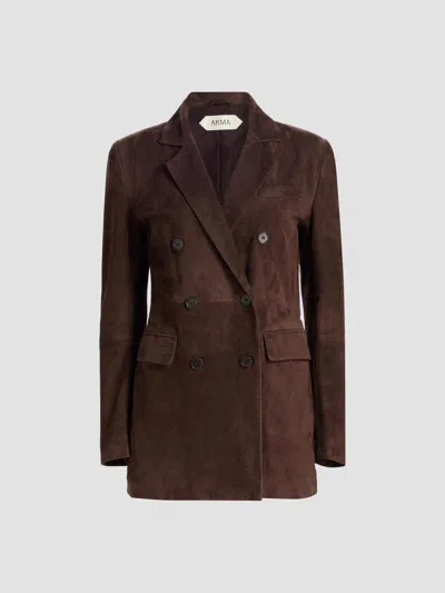 Arma Women's Safia Suede Jacket In Brown