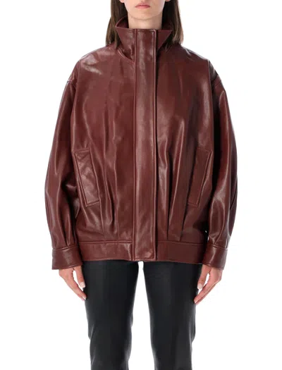 Arma Women's Tailored Short Coat With Belt In Mahogany