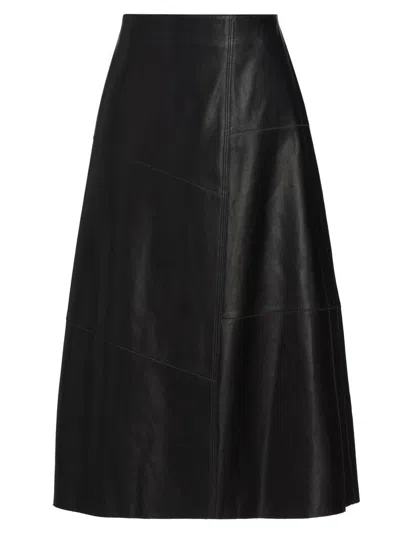 Arma Women's Vayenne Leather Midi-skirt In Black
