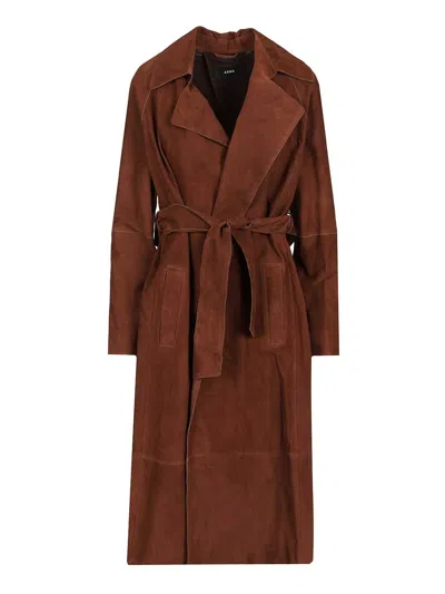 Arma Yava Lamb Suede Coats Brown