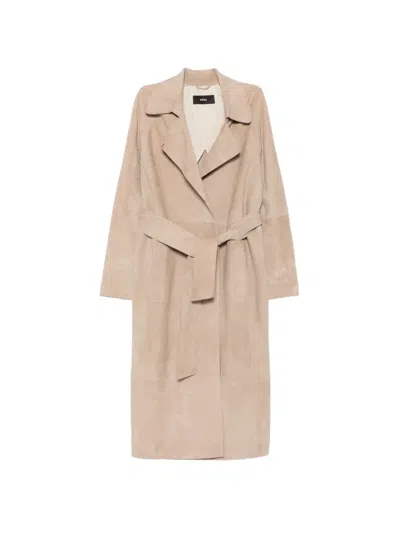 Arma Yava Suede Coat In Neutral