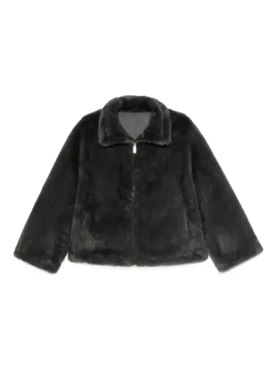 Arma Zip-front Faux-fur Jacket In Black