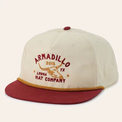 Armadillo Hat Co. Cream & Brick Embroidered Logo Cap In Brown