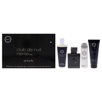 Armaf Club De Nuit Intense By  For Men - 4 Pc Gift Set 3.6oz Edt Spray, 1.7oz Body Spray, 3.4oz Showe In Multi