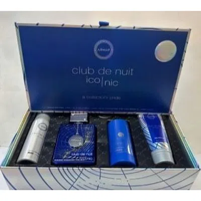 Armaf Men's Club De Nuit Blue Iconic Gift Set Fragrances 6294015175387 In Transparent