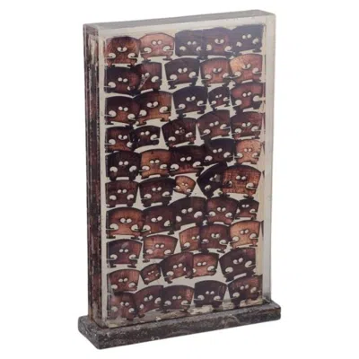 Pre-owned Arman Fernandez  (1928–2005). Accumulation Of Burnt Wood Violin Bridges In Resin. In Black