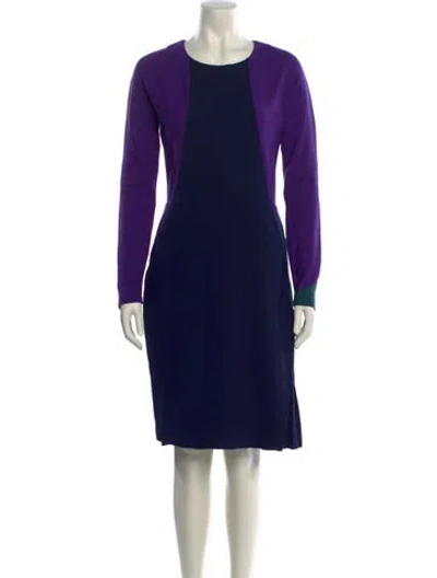Pre-owned Armand Basi Crew Neck Knee-length Dress In Purple