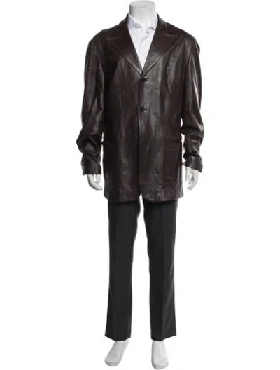 Pre-owned Armand Basi Lambskin Jacket In Brown