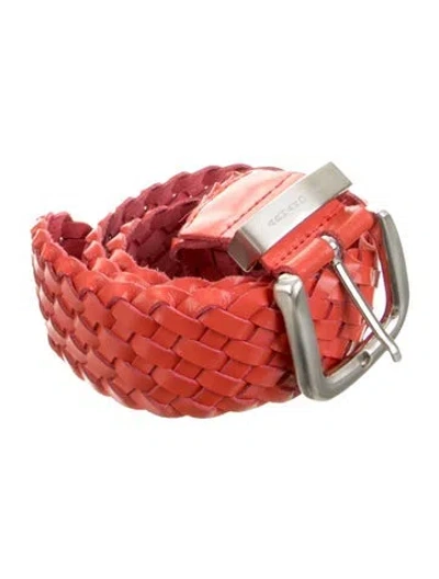 Pre-owned Armand Basi Leather Belt In Orange