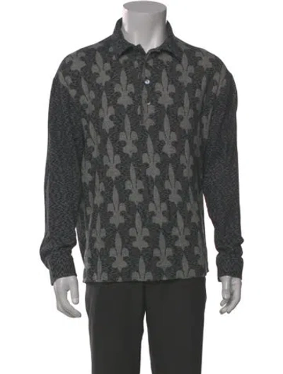 Pre-owned Armand Basi Printed Crew Neck Polo Shirt In Gray