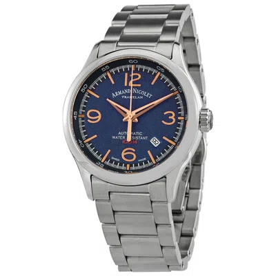 Armand Nicolet Automatic Blue Dial Watch A840haa-bs-m2850a In Metallic