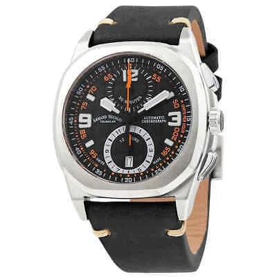 Pre-owned Armand Nicolet Chronograph Automatic Black Dial Men's Watch A668haa-no-pk4140nr