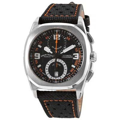 Armand Nicolet Jh9 Chronograph Automatic Black Dial Men's Watch A668haa-no-p0668no8 In Black / Orange