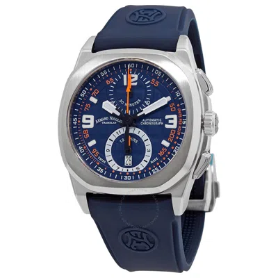 Armand Nicolet Jh9 Chronograph Automatic Blue Dial Men's Watch A668haa-bo-gg4710u In Black / Blue