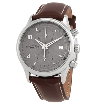 Armand Nicolet M02-4 Chronograph Automatic Grey Dial Men's Watch A844aaa-gr-p140mr2 In Brown