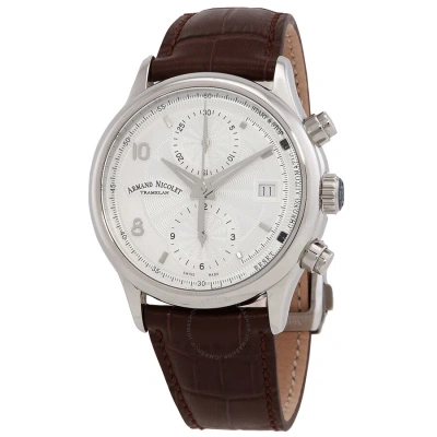 Armand Nicolet M02-4 Chronograph Automatic Silver Dial Men's Watch A844aaa-ag-p840mr2 In Brown