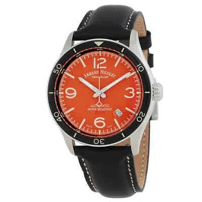 Pre-owned Armand Nicolet M2h Automatic Orange Dial Men's Watch A740hna-or-p140nr2