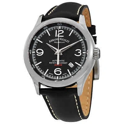 Pre-owned Armand Nicolet Mah Automatic Black Dial Men's Watch A840haa-nr-p140nr2