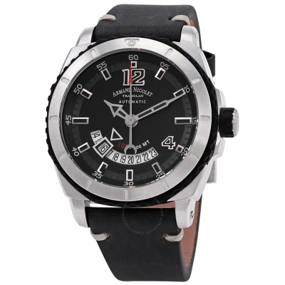 Armand Nicolet Melrose Collection Sh5 Automatic Grey Dial Men's Watch A713bgn-gr-pk4140nr In Black