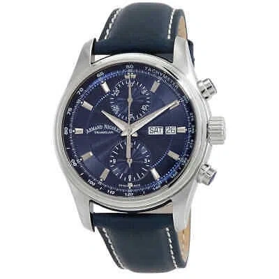 Pre-owned Armand Nicolet Mh2 Chronograph Automatic Blue Dial Men's Watch A647a-bu-p140bu2