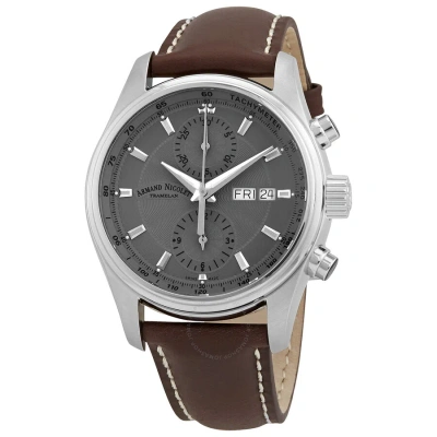 Armand Nicolet Mh2 Chronograph Automatic Grey Dial Men's Watch A647a-gr-p140mr2 In Brown