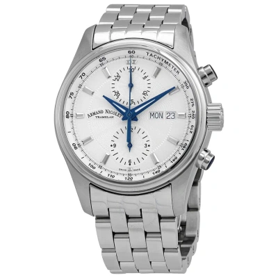 Armand Nicolet Mh2 Chronograph Automatic Silver Dial Men's Watch A647a-ag-ma2640a In Blue / Silver