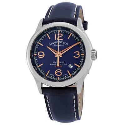 Pre-owned Armand Nicolet Mha Automatic Blue Dial Men's Watch A840haa-bs-p140bu2